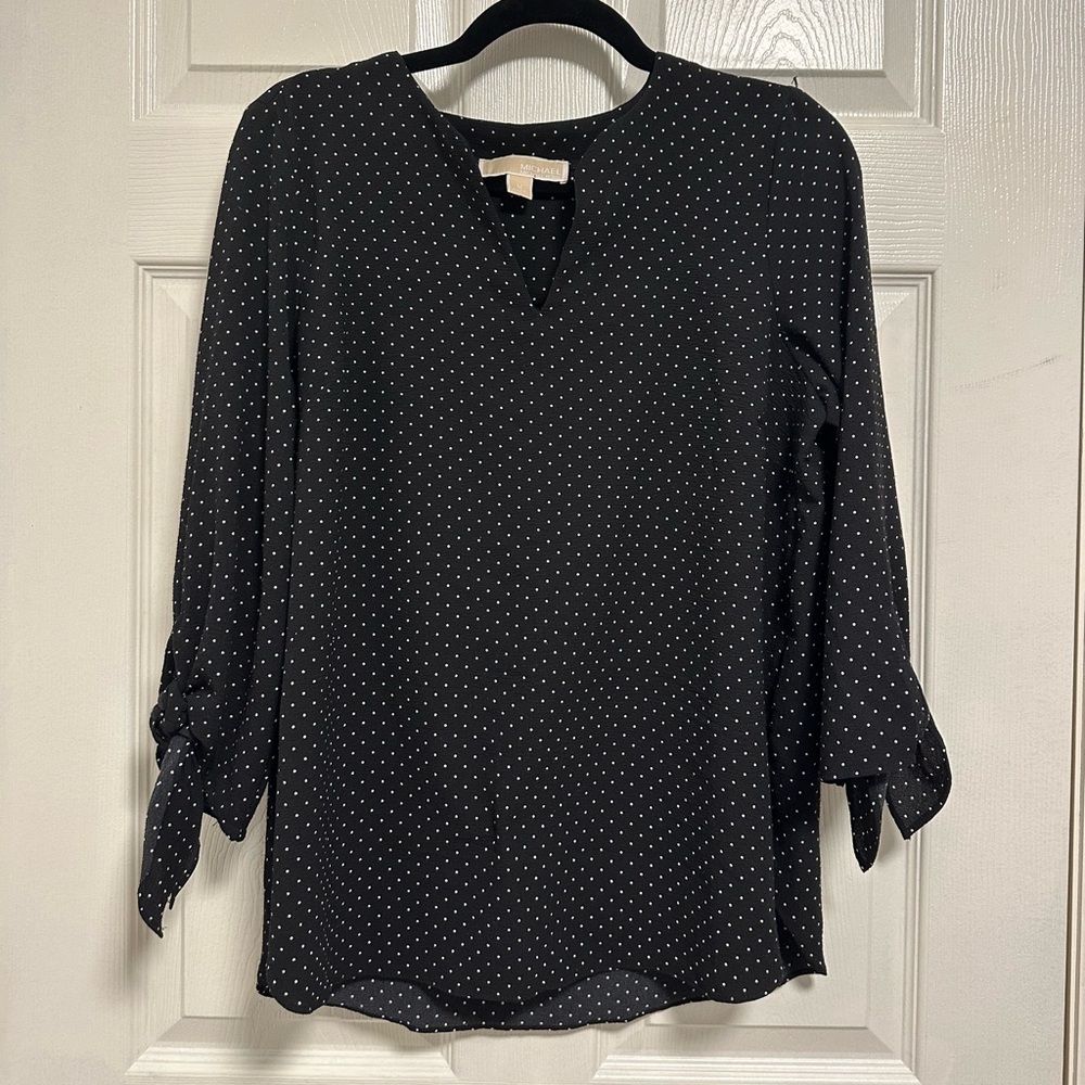 Michael Kors Black Polka Dot Top